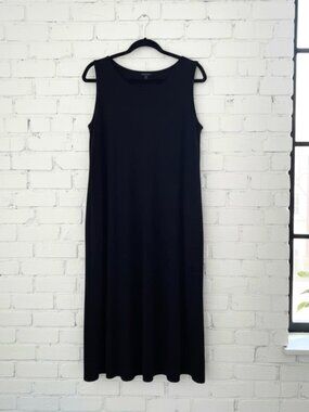 Eileen Fisher Black Sleeveless Maxi Dress Skirt
